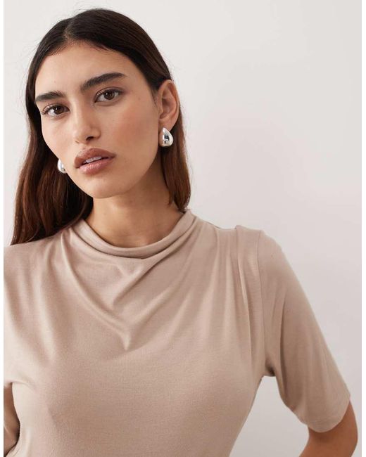 ARRANGE Black Modal Cowl Neck T-shirt