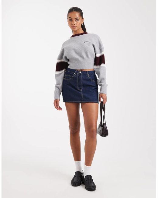 Cotton On Blue Stripe Knit Pullover Sweat