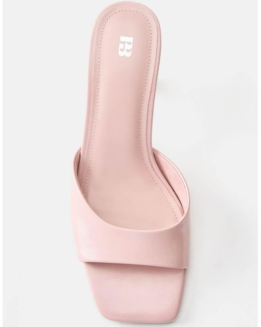Pull&Bear Pink Heeled Mule Sandals