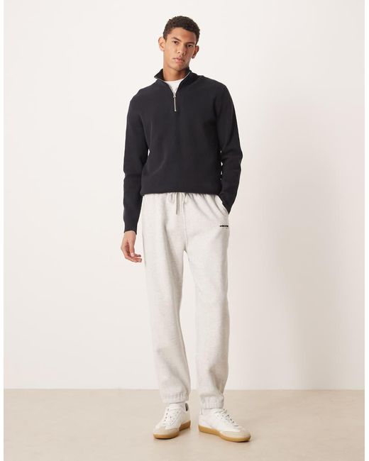 Abercrombie & Fitch Black Logo Detail Relaxed Cuffed Trackies for men