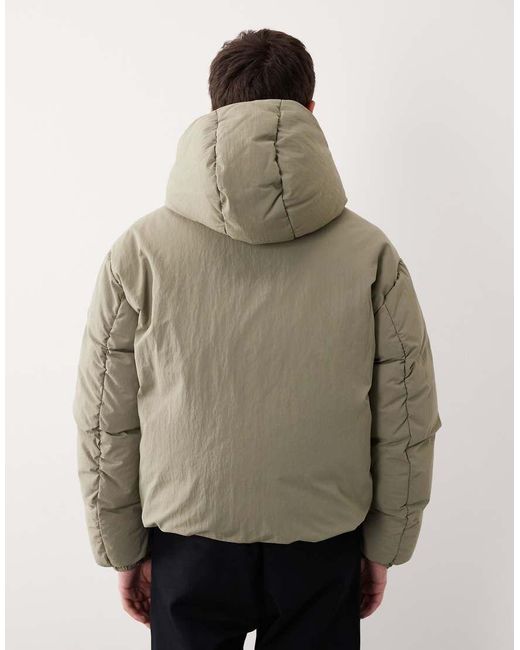 ASOS COLLECTIVE Natural Oversized Down Fill Puffer Jacket for men