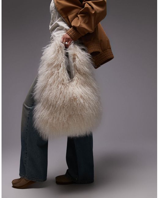Sac oversize effet tatar en imitation peau Urbancode en coloris Brown