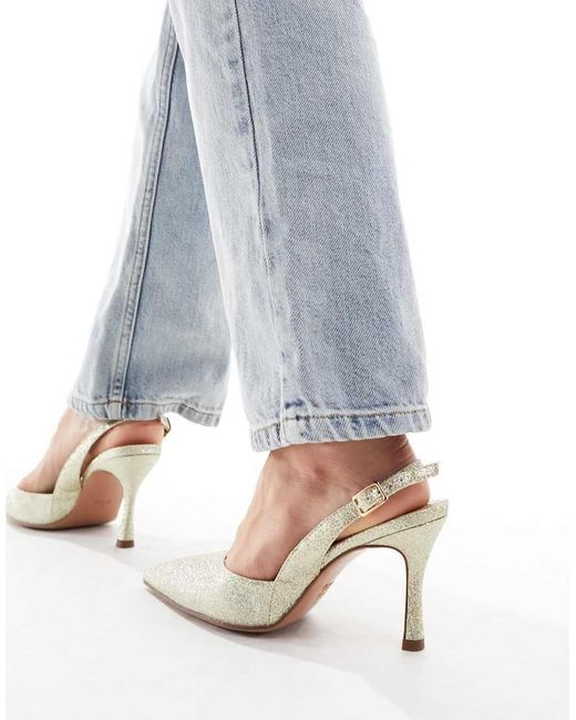 ASOS Blue Wide Fit Samber Slingback Stiletto Heels