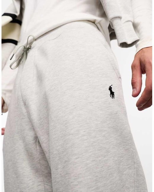 Polo Ralph Lauren White Icon Logo Double Knit Cuffed joggers for men