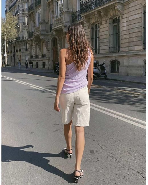 Vero Moda Gray Sleeveless One Shoulder Longline Top