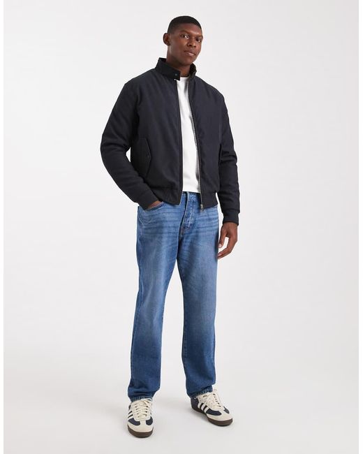 Brave Soul Blue Zip Through Bomber Jacket for men