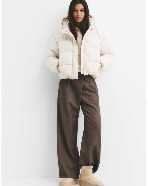 Pull&Bear Natural – kurze steppjacke