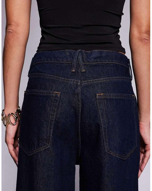 GOOD AMERICAN Blue Good Standard Turn Up Detail baggy Jeans