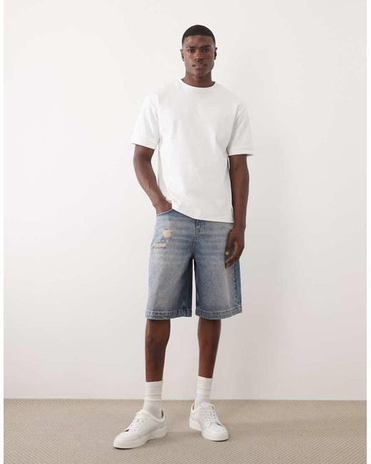ASOS Blue Mid Length Jorts for men