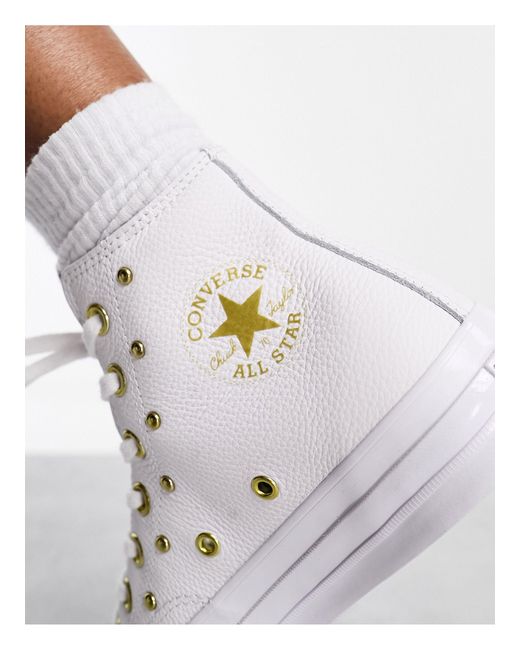 Converse White Chuck 70 Hi Star Studded Sneakers