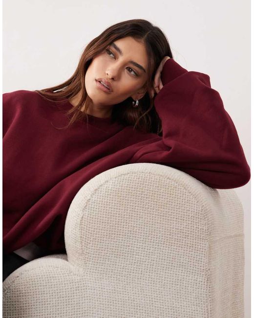ARRANGE Red Bubble Hem Sweatshirt