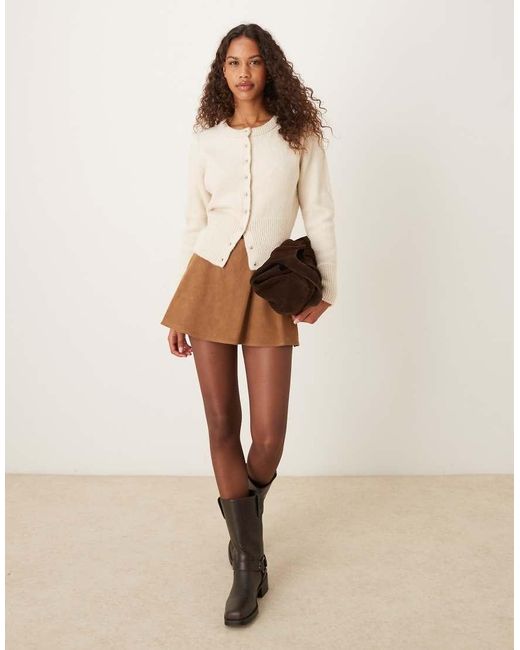 Free People Natural Paradise Found Faux Suede Skort