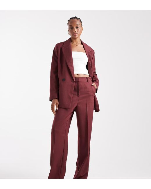 Vero Moda Red Tailo Herringbone Wide Leg Pants