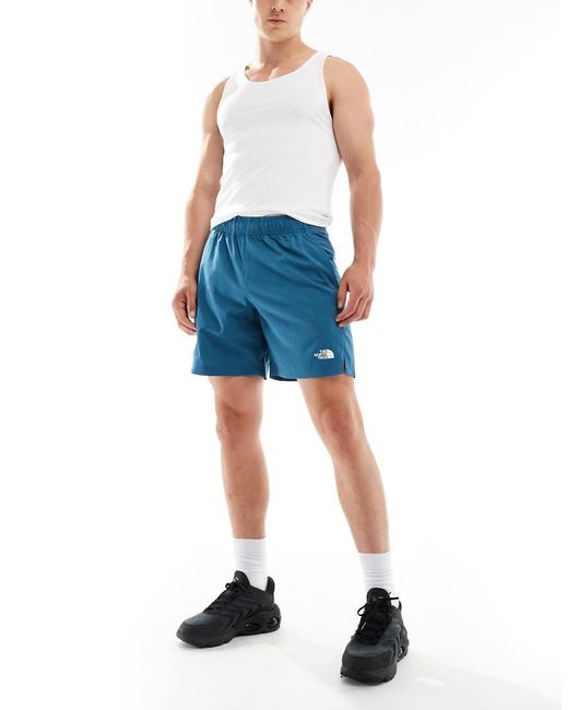 The North Face Blue 24/7 Logo Shorts for men