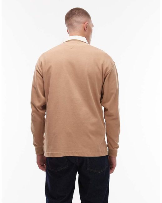 Tommy Hilfiger Natural Crest Logo Long Sleeve Rugby Polo Shirt for men