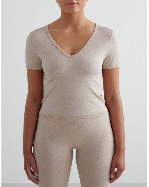 Aim'n Multicolor Melange Shape Seamless Short Sleeve