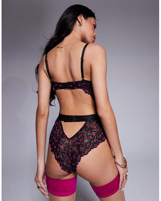 Ann Summers Multicolor – hold me tight – body aus mehrfarbiger spitze mit beflocktem herzmuster
