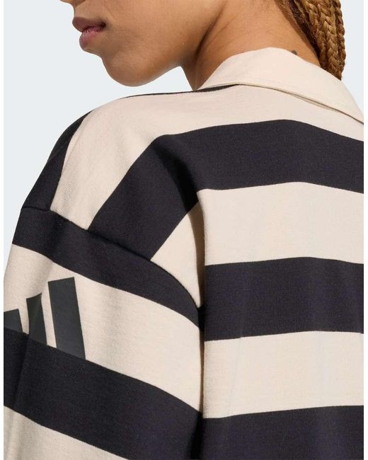 Adidas Gray Sportswear Essentials Contemporary French Terry Longsleeve Polo