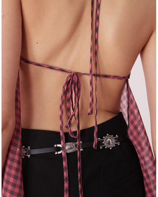 Collusion Pink Chiffon Halter Top