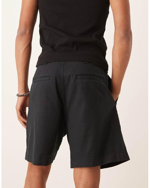 Abercrombie & Fitch Black 9" Pleated Shorts for men