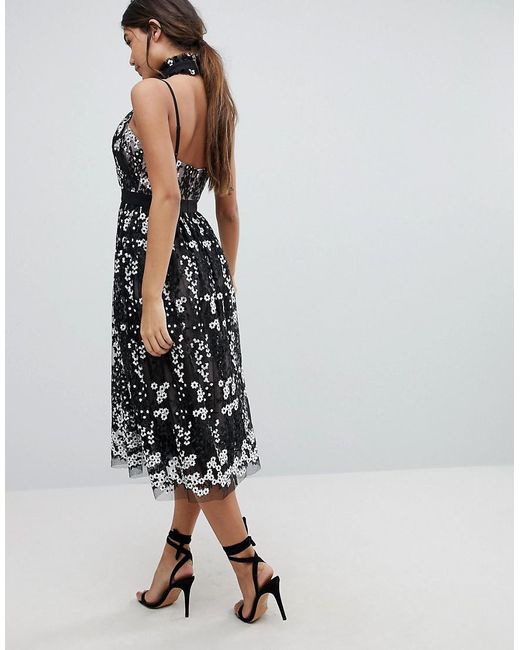 Forever New Floral Embroidered Lace Dress in Black - Lyst