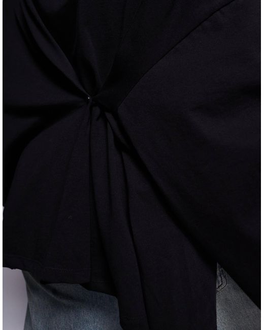 ASOS Blue Asos Design Curve Long Sleeve T-shirt With Knot Back Detail