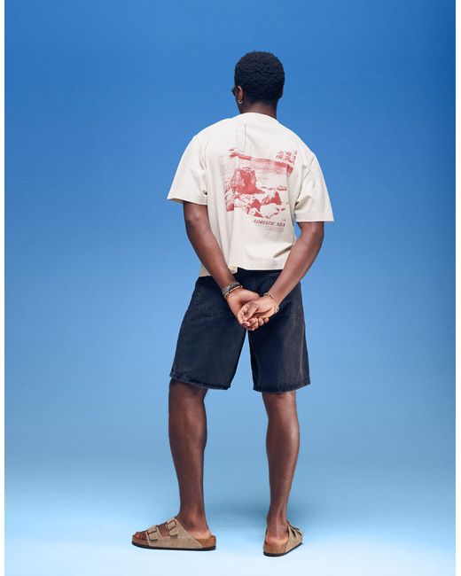 Abercrombie & Fitch White Destination Back Print Cropped T-shirt for men