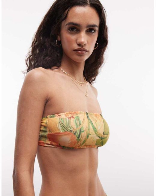 ASOS Brown Pia Papaya Bandeau Bikini Top
