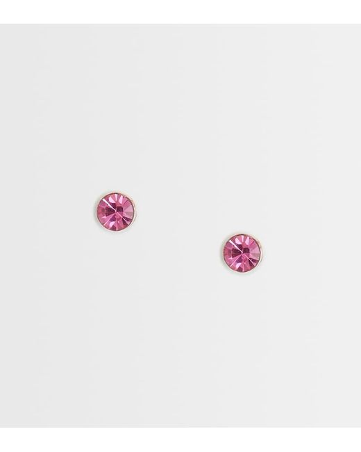 Kingsley Ryan Plated 4mm Pink Gem Round Stud Earrings
