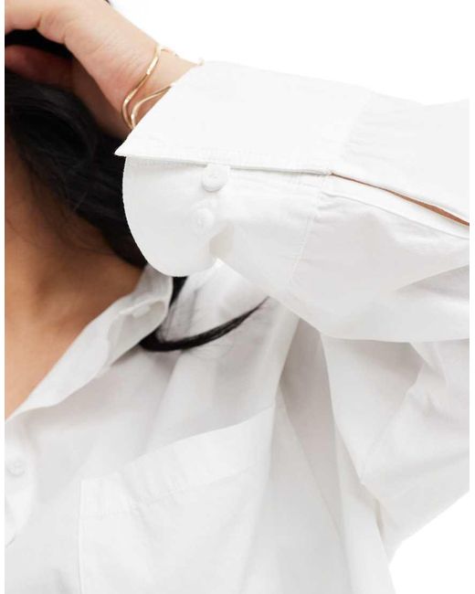 Collusion White Plus Poplin Oversized Shirt