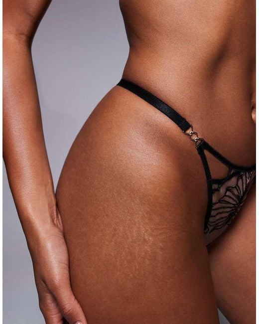 Tanga Con Diseño Estampado De Encaje Incensing De Ann Summers de color Brown