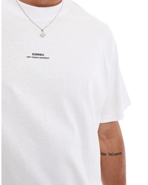 T-Shirt Oversize Bianca Con Stampa Sul Retro di Jack & Jones in White da Uomo