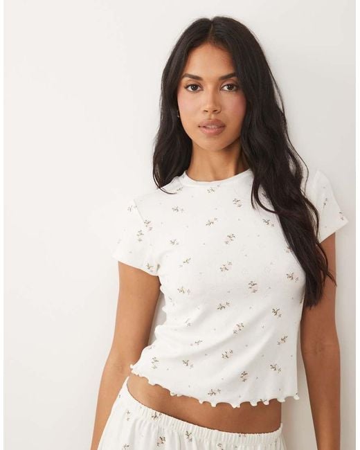 ASOS White Mix & Match Pointelle Pajama Baby Tee