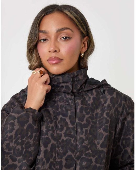 Threadbare Gray Showerproof Funnel Neck Rain Mac