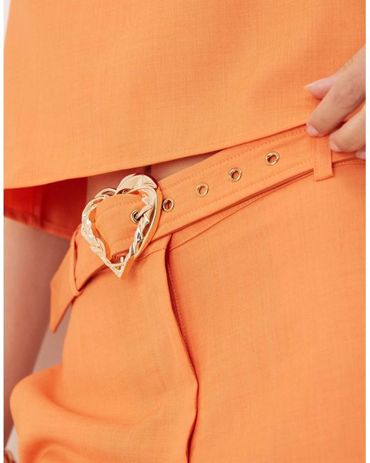 Sister Jane Orange Heart Belt High Waisted Trousers for men