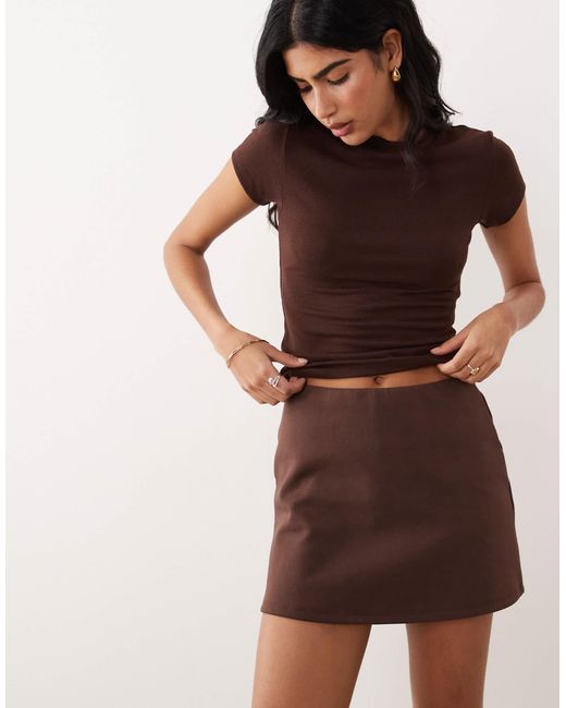 ASOS Natural Co-ord Ponte Micro Skort
