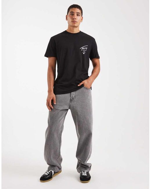 Tommy Hilfiger Black Back Print Signature T-shirt for men