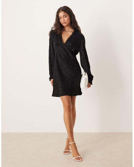 Nobody's Child Black Angela Lace Trim Mini Dress