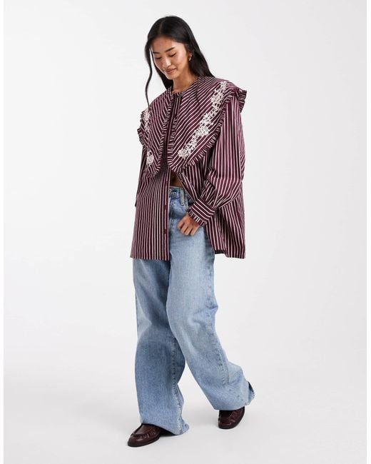 Miss Selfridge Purple – oversize-hemd