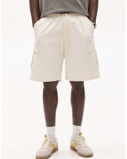 Pull&Bear – cargo-bermudashorts in Natural für Herren