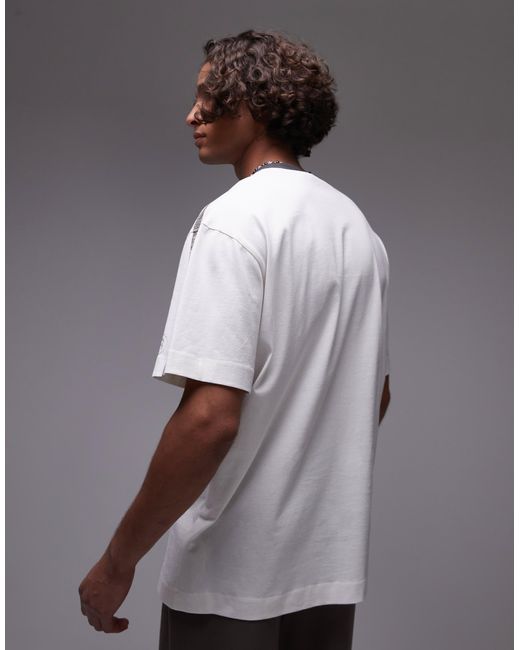 Topman Gray Oversized Fit Ringer T-shirt With Marseille Print for men