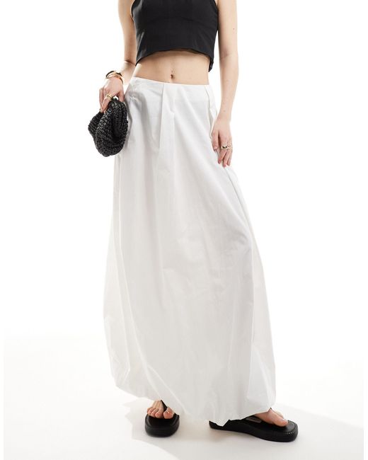 ASOS White Bubble Hem Maxi Skirt