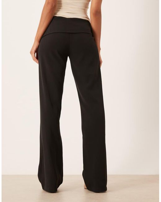 Motel Black Faria Tailored Low Rise Pants With Tie Side