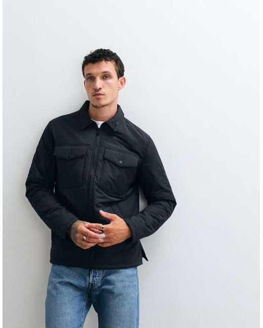 Barbour Black Distill Quilted Shacket for men