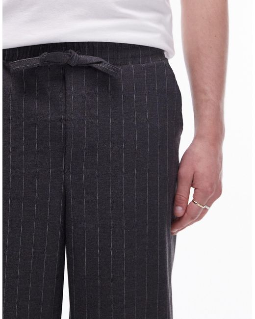 Pantalon ample à fines rayures - anthracite Topman pour homme en coloris White
