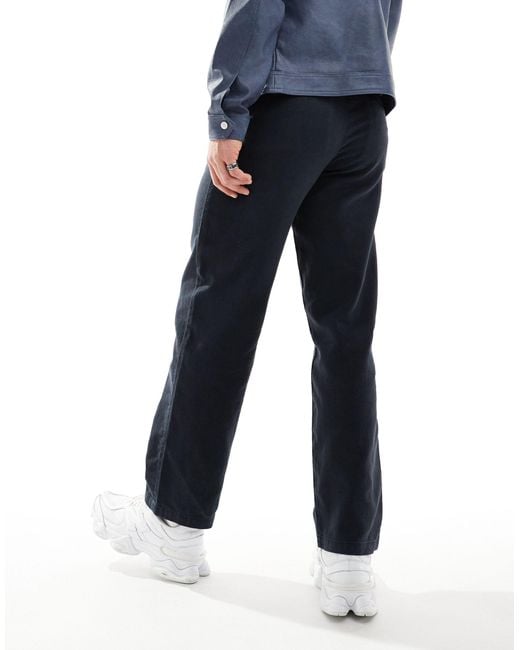 Pantalon chino décontracté en lin ASOS pour homme en coloris Blue
