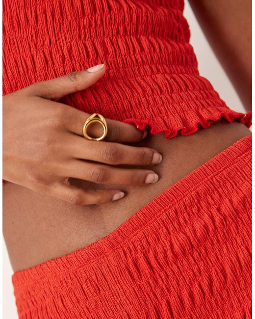 ASOS Red Shir One-shoulder Top
