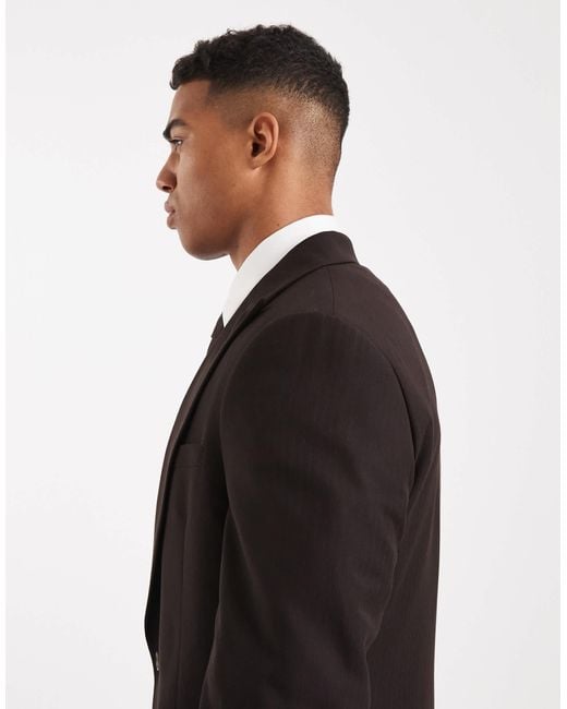 ASOS Black Double Breasted Regular Suit Jacket for men