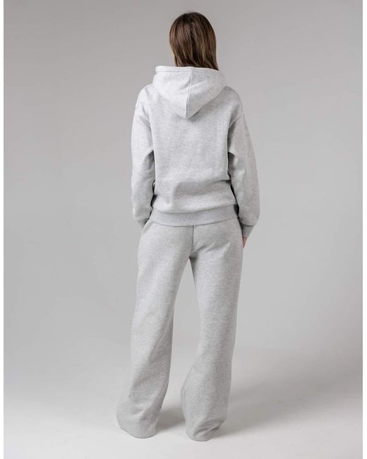 French Connection Gray Cotton Blend Elasticated Wide Leg Joggers
