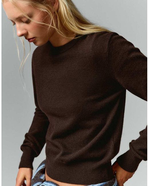 Bershka Gray Round Neck Jumper